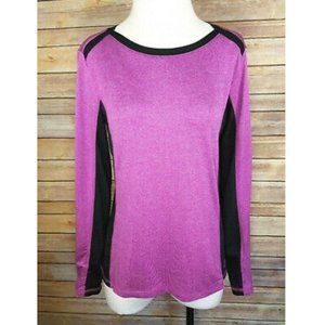 RBX Purple Black Slimming Activewear Workout Top